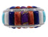 Southwest Silver Multicolor Inlay Ring Size 8-1/2 CX49971